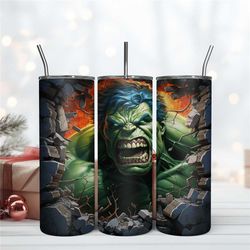 hulk angry design tumbler 20oz design, hulk marvel skinny 20oz, skinny 20oz tumbler design digital file