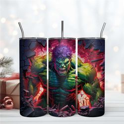 hulk come to fight tumbler 20oz design, hulk marvel skinny 20oz, skinny 20oz tumbler design digital file