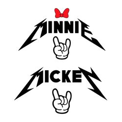 rock and roll mickey mouse minnie mouse metallica svg