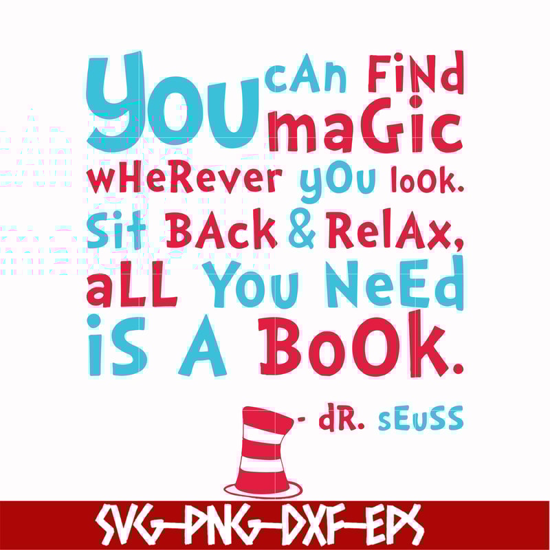 DR00019-You can find magic wherever you look sit back & relax all you need is a book svg, png, dxf, eps file DR00019.jpg
