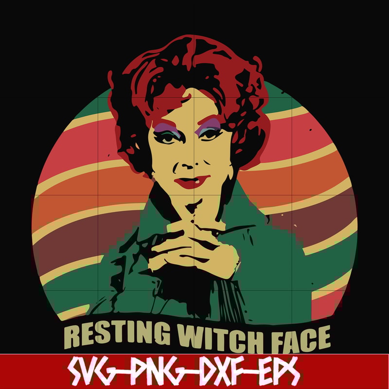 HLW24072025-Resting witch face svg, halloween svg, png, dxf, eps digital file HLW24072025.jpg