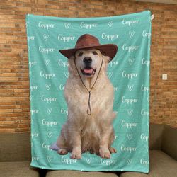 Personalized Name And Photo Personalized Photo Blanket, Custom Photo Picture Blanket Pet Name