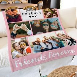 Custom Photo Blanket, Personalized Throws Blanket, Best Friend Photo Blanket, Cozy Blanket, Personalized Friend Gift
