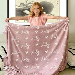 Personalized Name Blanket for Your Daughter, Customized Name Baby Blankets for Girls, Baby Name Blanket. Great Gift