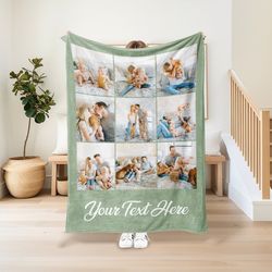 Customizable Photo Blanket Collage, Super Cozy Blanket, Personalized Gift for Families, Custom Blanket with Text