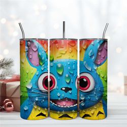 totoro blue raining tumbler design, anime 20oz, 20oz skinny tumbler instant download