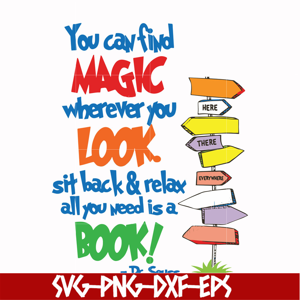 DR00021-You can find magic wherever you look sit back & relax all you need is a book svg, png, dxf, eps file DR00021.jpg