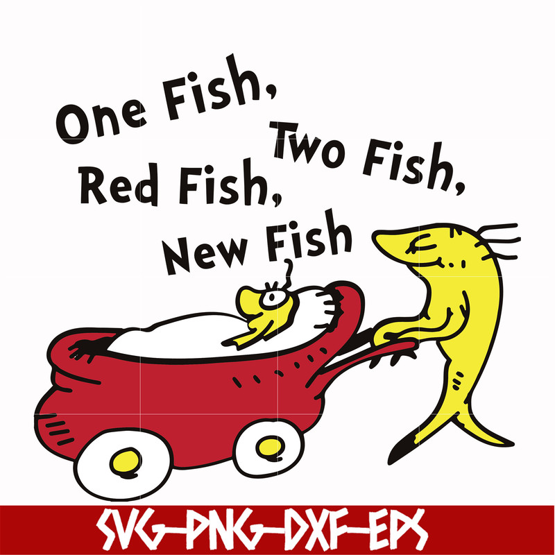 DR00037-One fish two fish red fish new fish svg, png, dxf, eps file DR00037.jpg