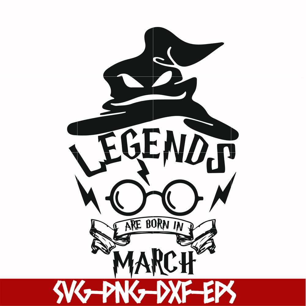 HRPT00025-Legends are born in March svg, png, dxf, eps file HRPT00025.jpg