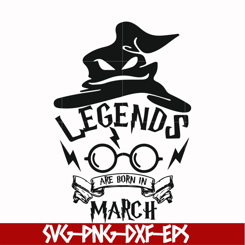 HRPT00025-Legends are born in March svg, png, dxf, eps file HRPT00025.jpg