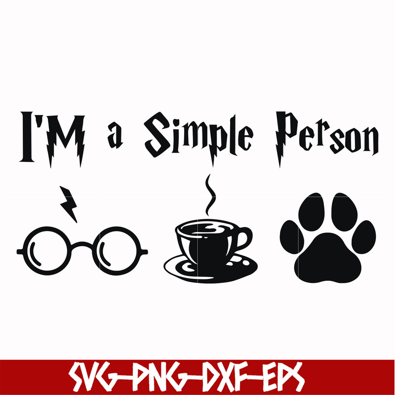 HRPT00027-I'm a simple person svg, png, dxf, eps file HRPT00027.jpg