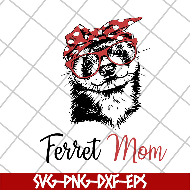 MTD1702109-Ferret mom svg, Mother's day svg, eps, png, dxf digital file MTD1702109.jpg