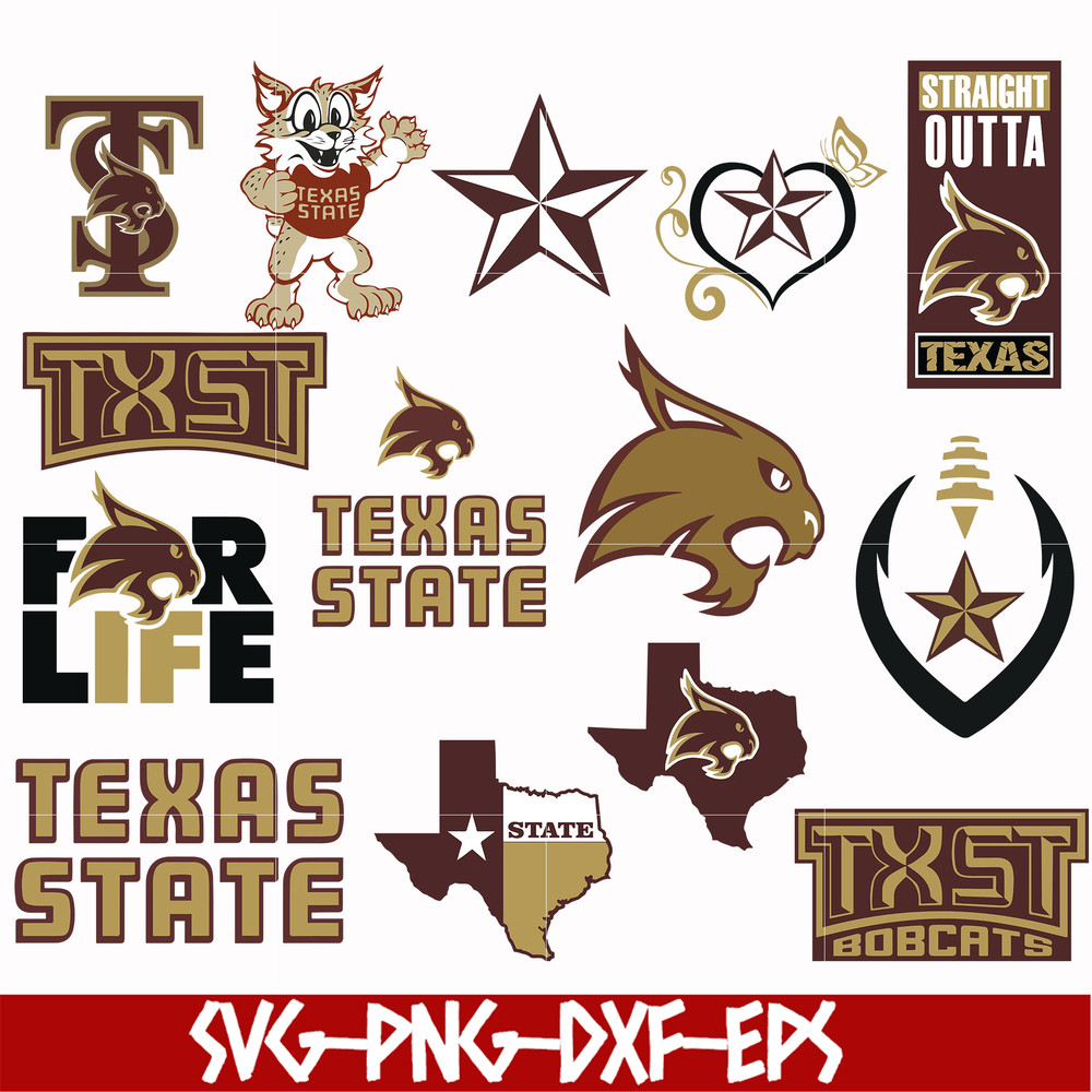 NCAA0000277-Texas State Bobcats svg, png, dxf, eps file NCAA0000277.jpg