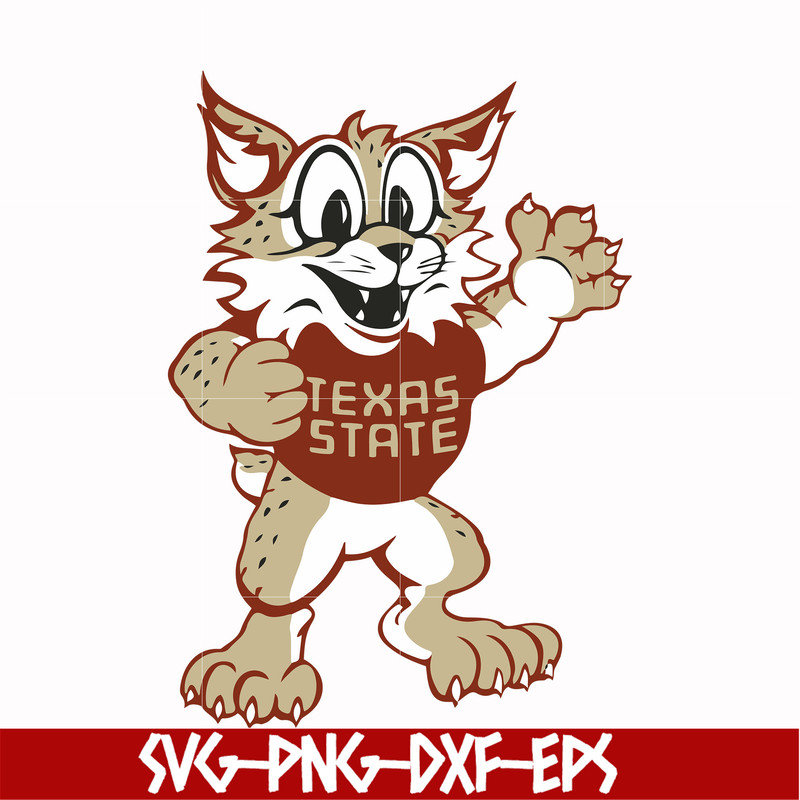 NCAA0000287-Texas State Bobcats svg, png, dxf, eps file NCAA0000287.jpg