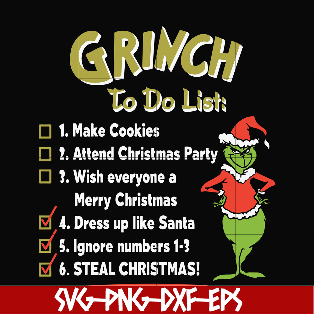 NCRM16072010-Grinch to do list svg, christmas svg, png, dxf, eps digital file NCRM16072010.jpg