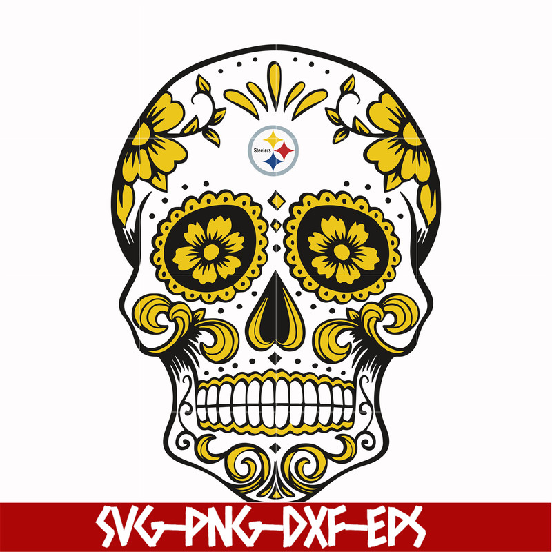 NFL0000172-Steelers skull, svg, png, dxf, eps file NFL0000172.jpg