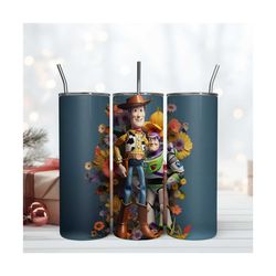 3d woody and buzz skinny tumbler 20oz digital file toy story cartoon wrap 20oz png
