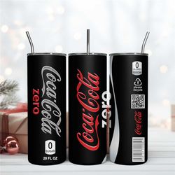 coca cola zero 20oz tumbler wrap, digital download png, sublimination design