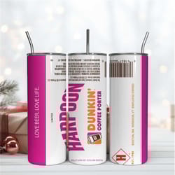 dunkin 20oz tumbler wrap sublimation design, dunkin brand tumbler