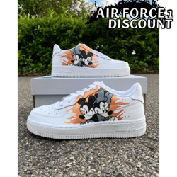 mickey x minnie air force 1, hand painted gift, af1 sneakers, custom hand painted shoes, air force 1 custom, custom shoe