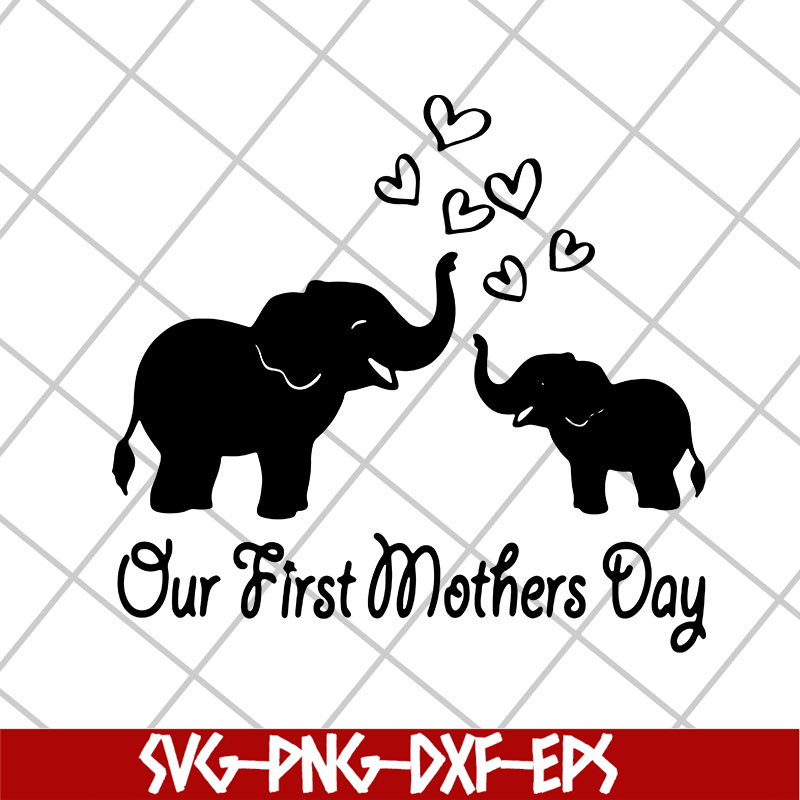 MTD23042133-Mothers Day Elephant svg, Mother's day svg, eps, png, dxf digital file MTD23042133.jpg