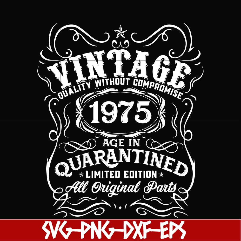 NBD0102-Vintage 1975 age in quarantined limited edition svg, limited edition svg, 1975 birthday svg, png, dxf, eps digital file NBD0102.jpg