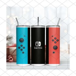nintendo switch skinny 20oz tumbler wrap png, digital download png, game wrap design png
