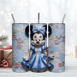 cartoon blue minnie mouse tumbler design minnie mouse skinny 20oz png