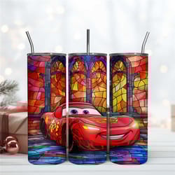 lightning mcqueen 20oz skinny wrap design, cars wrap tumbler png