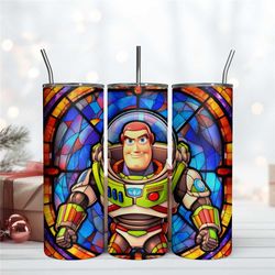 buzz lightyear stained glass 20oz skinny tumbler wrap