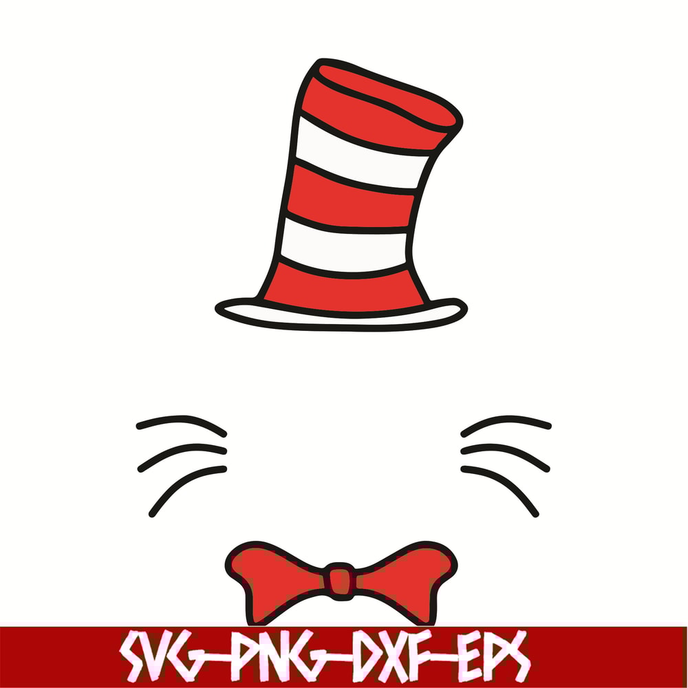 DR0501213-The Original Dr. Seuss Hat svg, Dr Seuss Face svg, Cat in the Hat svg, dr svg, png, dxf, eps digital file DR0501213.jpg