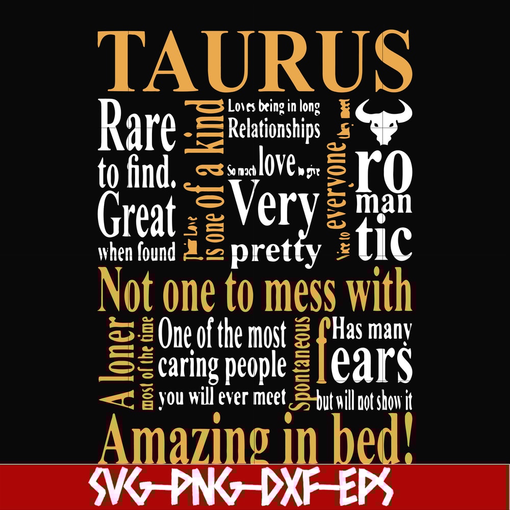 FN000375-Taurus rare to find not one to mess with amazing in bed svg, png, dxf, eps file FN000375.jpg