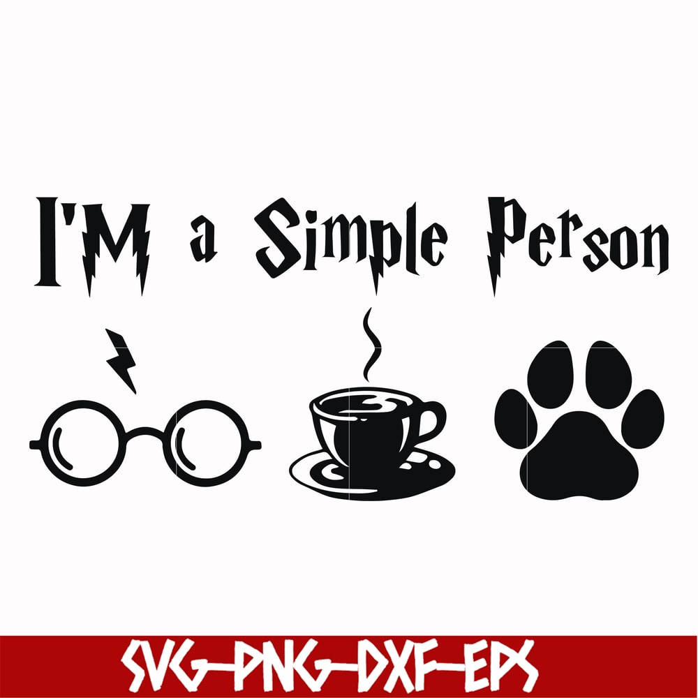 HRPT00027-I'm a simple person svg, png, dxf, eps file HRPT00027.jpg