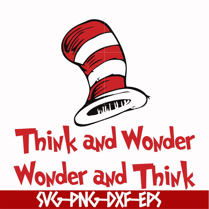 DR000136-Think and wonder wonder and think svg, png, dxf, eps file DR000136.jpg