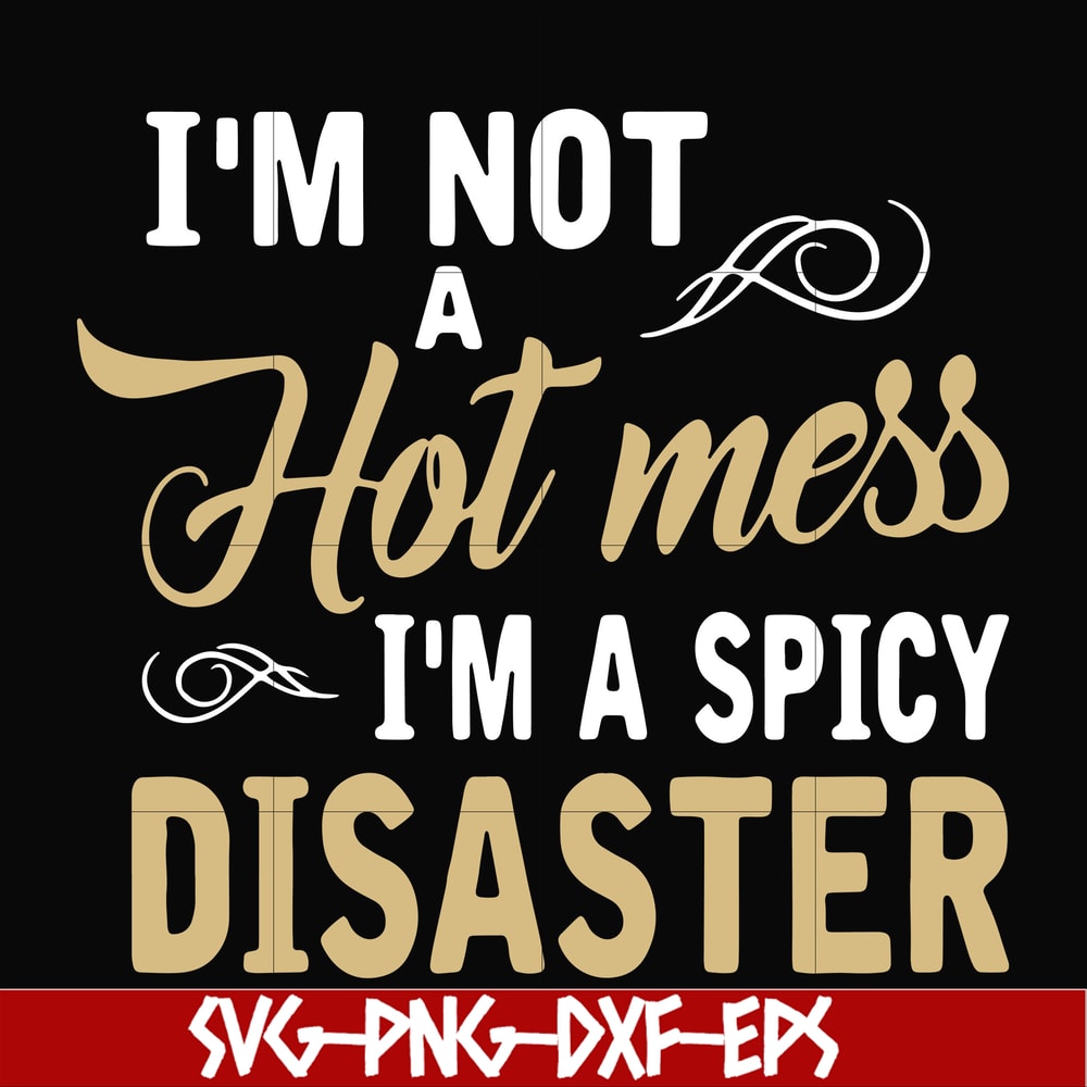 FN00080-I'm not a hot mess I'm a spicy disaster svg, png, dxf, eps file FN00080.jpg