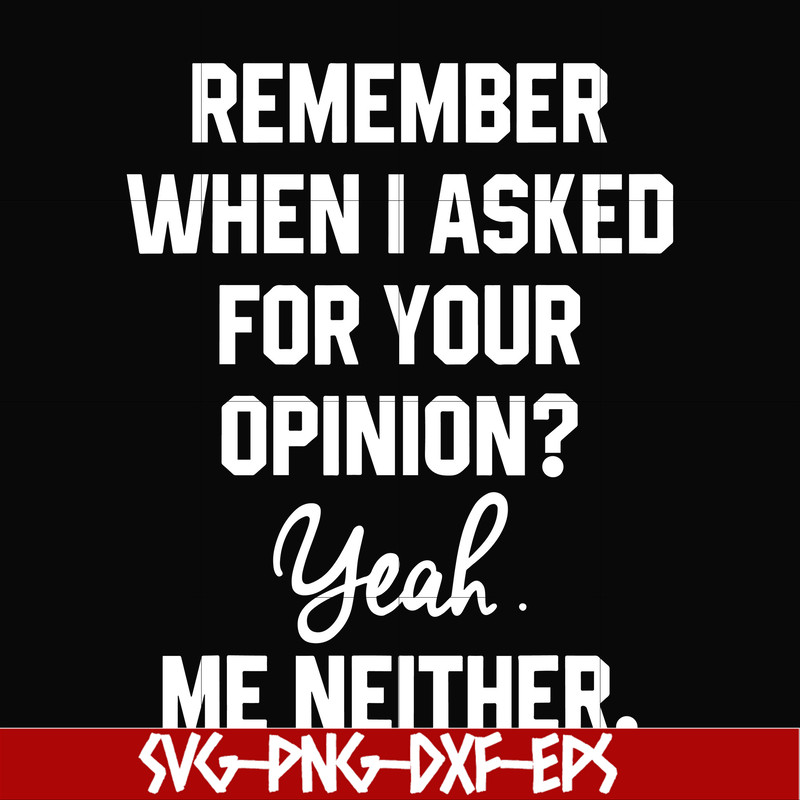 NCRM0145-Remember when i asked for your opinion yeah me neither svg, png, dxf, eps digital file NCRM0145.jpg