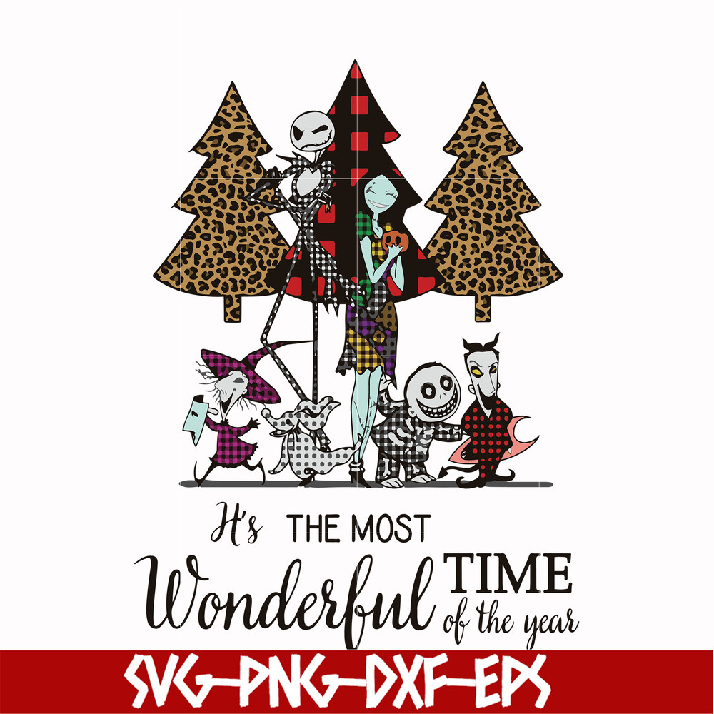 NCRM1607201-Its the most wonderful time of the year svg, Skellington And Sally svg, png, dxf, eps digital file NCRM1607201.jpg