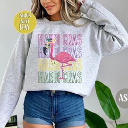 mardi gras shirt, flamingo mardi gras sweatshirt, mardi gras hoodie, mardi gras, mardi party shirt, louisiana shirt
