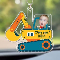drivekids riding vehicle - personalizedhoto ornament, tractor orament gift, gift for dad, baby gift