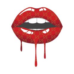 Lips Drip Gucci Seamless Pattern Svg, Drip Logo Svg
