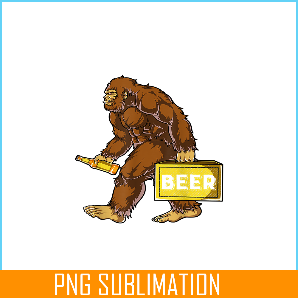 BEER28102312-Bigfoot with Beer PNG funny Sasquatch PNG Drinking Party PNG.png