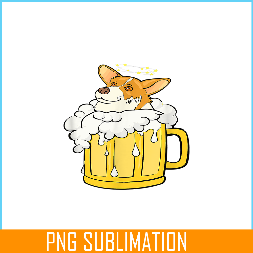 BEER28102376-Corgi Dog Beer Drinking PNG Drinking Party PNG Corgi And Beer PNG.png