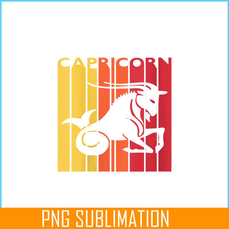 CPB28102383-Retro Capricorn PNG Zodiac Sign PNG December January Birthday Gift PNG.png