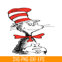 dr seuss the cat character svg, dr seuss svg, cat in the hat svg ds104122351
