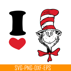 i love the hat cat svg, dr seuss svg, cat in the hat svg ds104122369