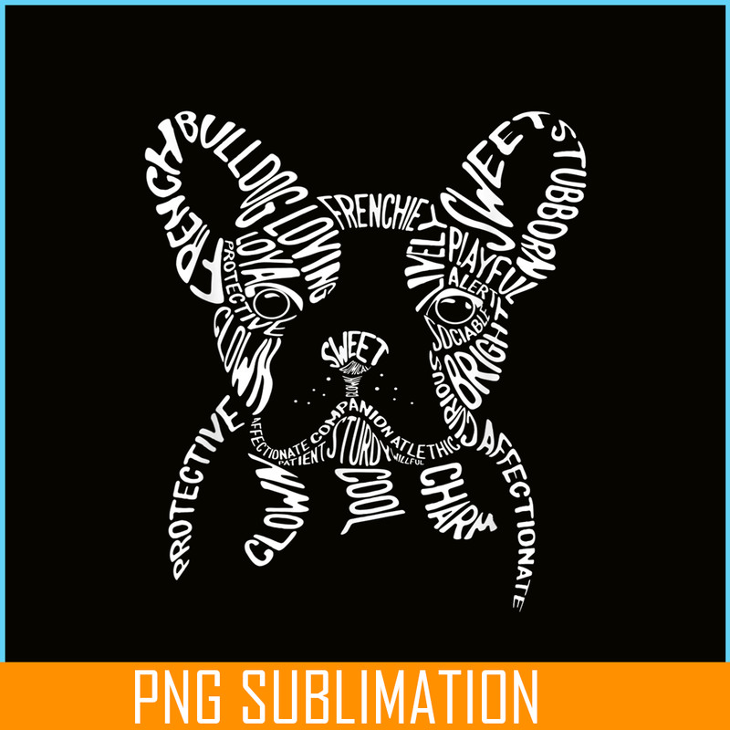 HL161023103-French Bulldog Typography Word Art PNG, Frenchie Dog Lover PNG, French Dog Artwork PNG.png