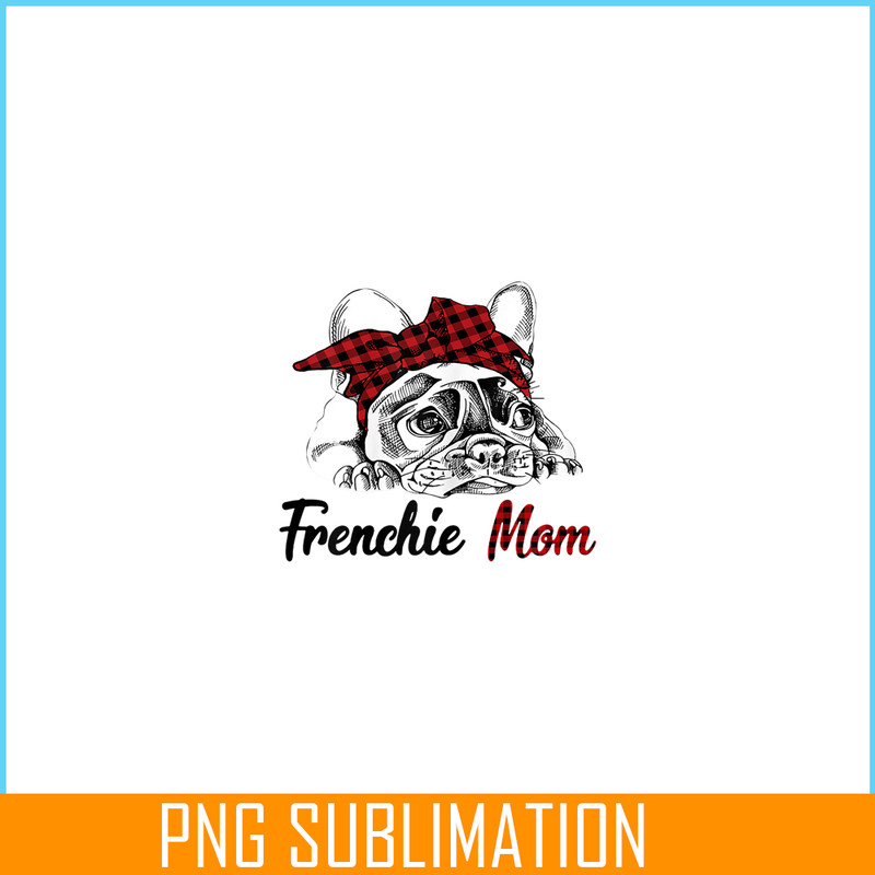 HL161023217-Womens Frenchie Mom French Bulldog With Buffalo Plaid Headband PNG.png