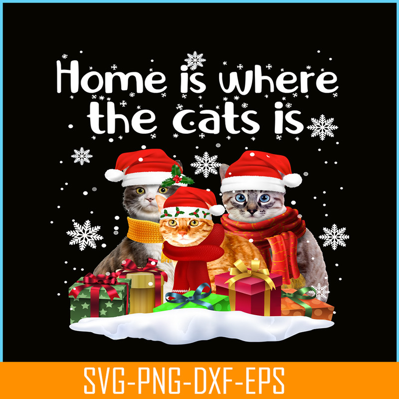 PNG141023122-Cats In Snow Winter Christmas Santa Hat X-mas Kitten Gift Long Sleeve T-Shirt Png.png