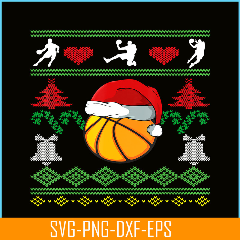 PNG14102385-Basketball Santa Hat Ugly Christmas Gift Xmas Boys Men T-Shirt Png.png