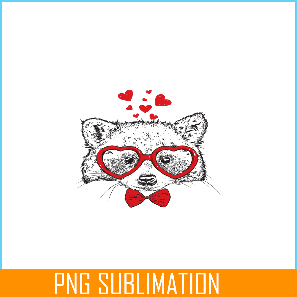 VLT21102348-Racoon Sunglasses PNG, Funny Valentine PNG, Valentine Holidays PNG.png